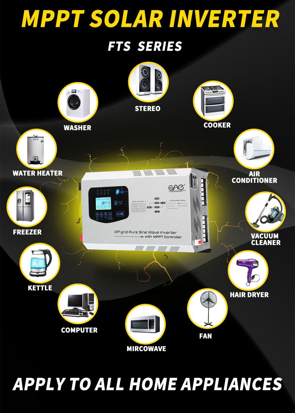 dc to ac hybrid solar inverter